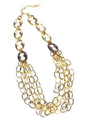 R.J. Graziano Multi Chain Gold Necklace