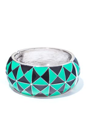 R.J. Graziano Wide Geometric Pyramid Hinged Bangle