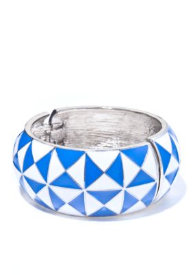R.J. Graziano Wide Geometric Pyramid Hinged Bangle