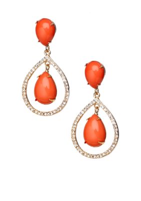 R.J. Graziano Coral Teardrop Earrings