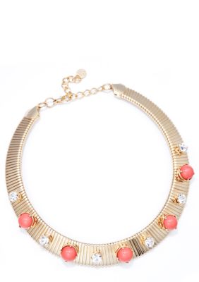 R.J. Graziano Coral Stone Collar Necklace