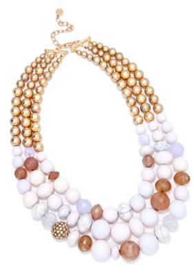 R.J. Graziano Three Row Beaded Necklace