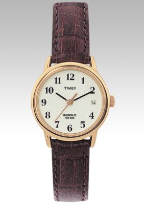 Timex Women's EZ Reader Leather Strap Watch