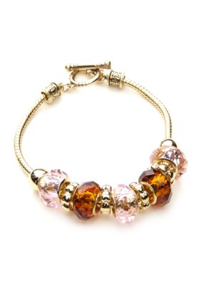Napier Boxed Gold Slide Bead Bracelet