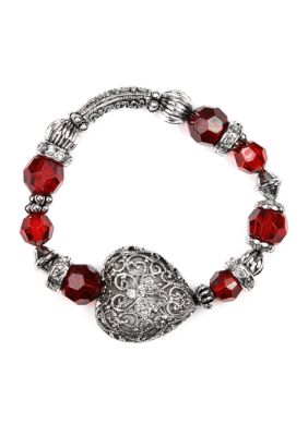 Napier Boxed Antique Crystal Stretch Bracelet