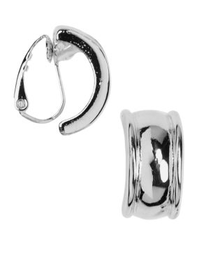 Napier Silver Clip Hoop Earring