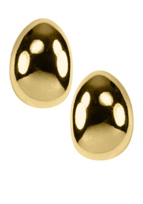 Napier Jewelry - Polished Gold Tear Shape Button Clip Earrings