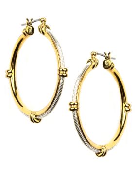 Napier Pierced Textured Click It Hoop Earrings