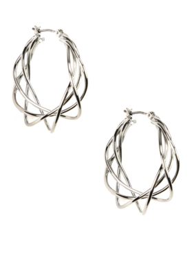 Napier Woven Multi Wire Hoop Earrings
