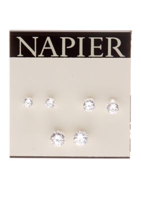 Napier Pierced Stud Earring Trio Set