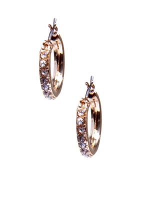 Napier Crystal and Gold Petite Hoop