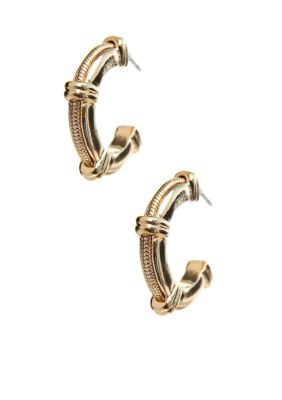 Napier Small Pierced Hoop Earrings
