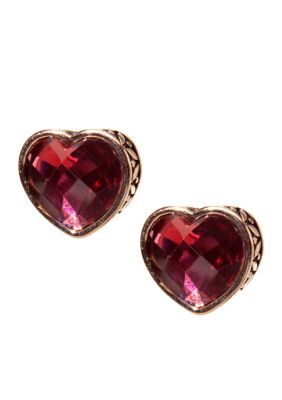 Napier Pierced Button Heart Earrings