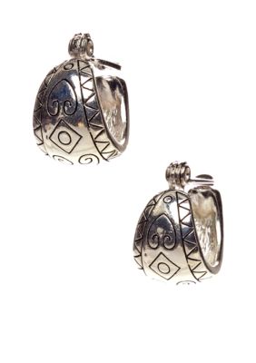 Napier Textured Clip Hoop Earrings