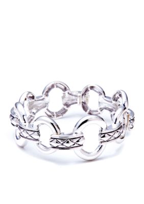 Napier Casual Silver Link Stretch Bracelet