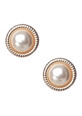 Napier Button Stud Earrings