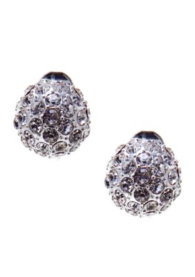 Napier Button Stud Clip Earrings