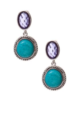 Napier Double Drop Clip Earrings