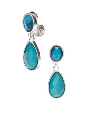 Napier Double Drop Clip Earrings
