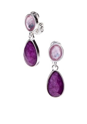 Napier Clip Double Drop Earrings