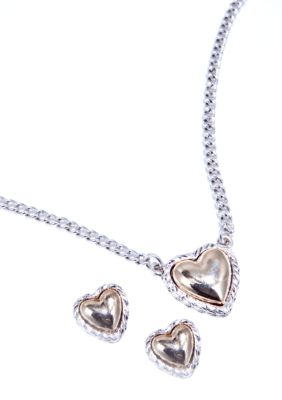 Napier Heart Pendant and Earring Boxed Set