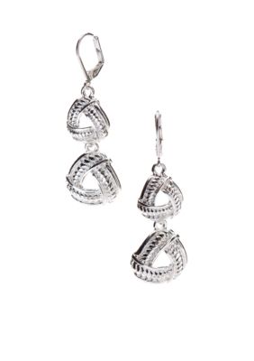 Napier Leverback Textured Drop Earrings