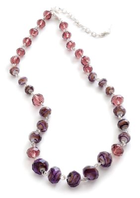 Napier Faceted Purple Bead Necklace
