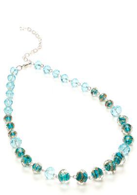 Napier Blue Faceted Bead Necklace