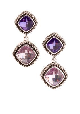 Napier Double Drop Clip Earrings