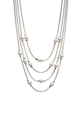 Napier Multi Row Pearl Necklace