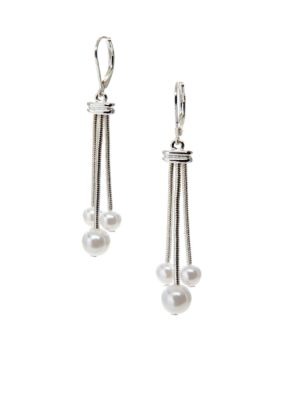 Napier Shaky Leverback Pearl Drop Earrings