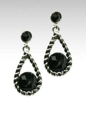 Napier Casual Silver and Jet Linear earring