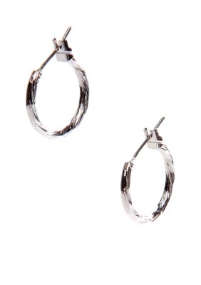 Napier Silver Twisted Click It Hoop