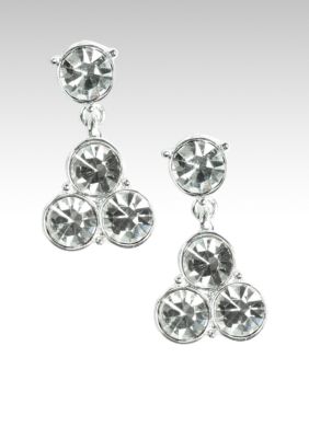 Napier Silver and Crystal Drop Earring