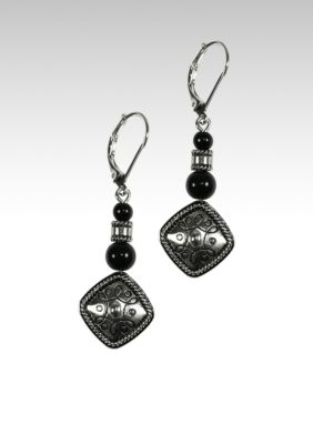 Napier Silver and Jet Bead Earring