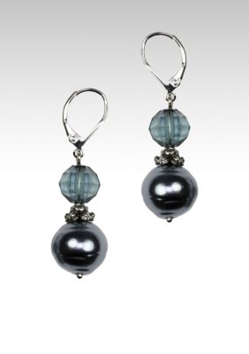 Napier Green and Grey Pearl Drop Earring