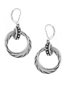 Napier Silver Doorknocker Drop Earrings