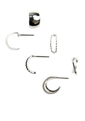 Napier Three Hoop Earring Set