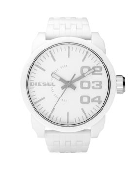 Diesel Men's XL White Round Dial with White Resin Bracelet Watch