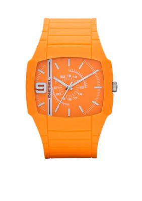 Diesel Ladies Silver-Tone Stainless Steel and Nude Leather Watch