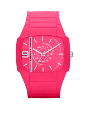 Diesel Men's Analog Pink Silicone Watch
