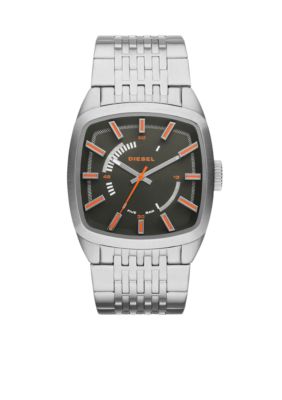 Diesel Men's Silver-Tone Stainless Steel Three-Hand Watch