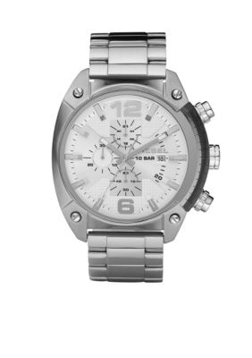 Diesel Men's Stainless Steel Bracelet and White Chronograph Round Dial Watch