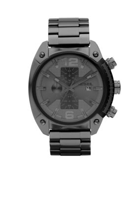 Diesel Men's Chronograph Round Gunmetal Dial with Gunmetal Stainless Steel Bracelet Watch