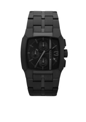Diesel Men's Square Black Stainless Steel Chronograph Watch