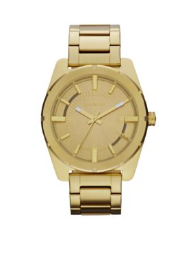 Diesel Ladies Gold-Tone Stainless Steel Three Hand Watch