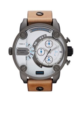 Diesel Men's Tan Leather and Gunmetal Chronograph Watch