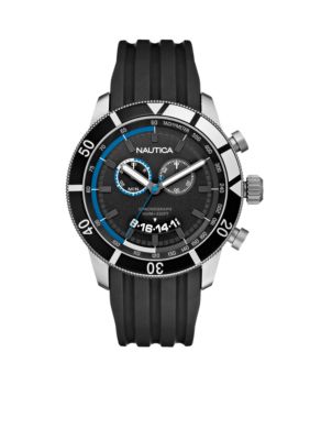 Nautica Chronograph with Black Resin Strap Watch