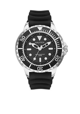 Nautica NMX 650 Dive Style Watch with Black Resin Strap