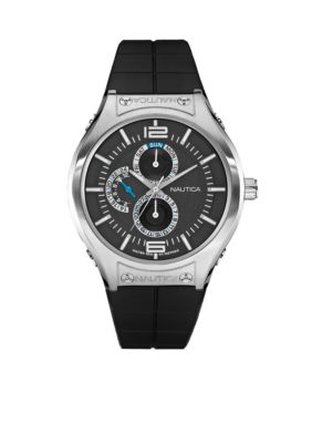 Nautica NMC 200 Multifunction Watch with Black Resin Strap